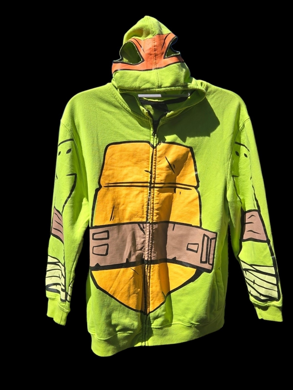 Nickelodeon Michelangelo Lime Green & Yellow Turtle Shell Zip-Up Hoodie